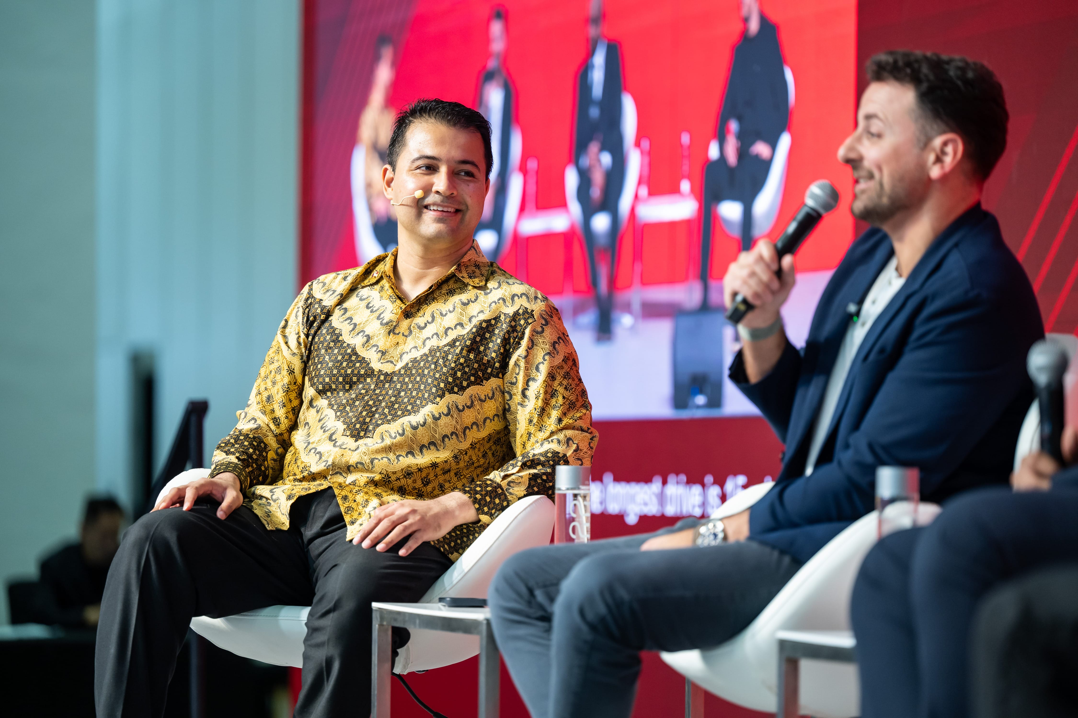 Panellists speaking at the Global Stage